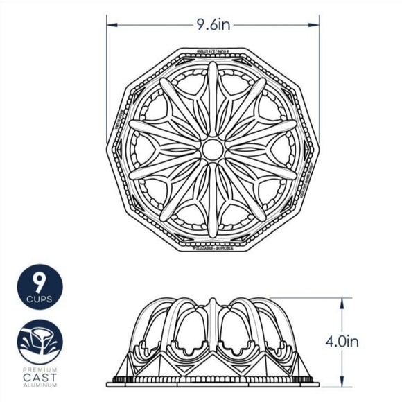 Nordicware Vaulted Cathedral Bundt Pan NWOB - Picture 4 of 4